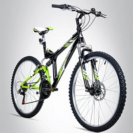 Bergsteiger Mountainbike Bergsteiger Buffalo 26 Zoll Mountainbike, geeignet ab 155 cm, Scheibenbremse, Shimano 18 Gang-Schaltung, Vollfederung, Jungen-Fahrrad & Herren-Fahrrad