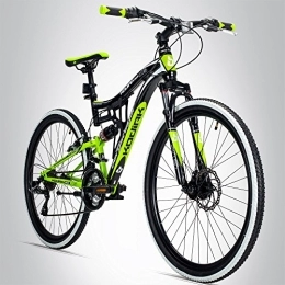 Bergsteiger Fahrräder Bergsteiger Kodiak 26 Zoll Mountainbike, geeignet ab 150 cm, Scheibenbremse, Shimano 21 Gang-Schaltung, Vollfederung, Jungen-Fahrrad & Herren-Fahrrad