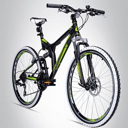 Bergsteiger Mountainbike Bergsteiger Phoenix 26 Zoll Mountainbike, geeignet ab 160 cm, Scheibenbremse, Shimano 21 Gang-Schaltung, Vollfederung, Jungen-Fahrrad & Herren-Fahrrad