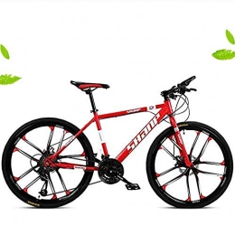 BXL Mountainbike Bike 26 Zoll Folding Fat Tire Schnee-Fahrrad Mountainbikes, 21 / 24 / 27 / 30 Spee, Doppelscheibenbremse Fahrrad, Rot