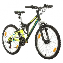 BIKE SPORT LIVE ACTIVE Mountainbike BIKE SPORT LIVE ACTIVE Fahrrad MTB Mountainbike Fully Full Suspension 24 Zoll Bikesport Parallax Shimano 18 Gang (Black matt Neon Green)