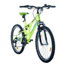 BIKE SPORT LIVE ACTIVE Mountainbike BIKE SPORT LIVE ACTIVE Fahrrad MTB Mountainbike Fully Full Suspension 24 Zoll Bikesport Parallax Shimano 18 Gang (Neon Green Black)