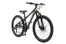 BIKESTAR Mountainbike BIKESTAR Kinder Fahrrad Aluminium Mountainbike 21 Gang Shimano, Scheibenbremse ab 9 Jahre | 24 Zoll Kinderrad MTB | Schwarz Grau