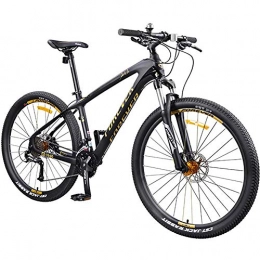 BQSWYD Kohlefaser Mountain Trail Bike 30-Gang 27,5-Zoll-Fahrrad Mountainbikes mit Vollfederung, Shimano-Antrieb, Federgabel/hydraulische Scheibenbremse, F1940-1-C, Schwarzgold