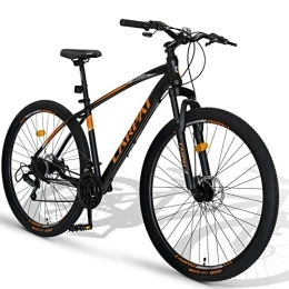 CARPAT SPORT Mountainbike CARPAT SPORT 27 Zoll Aluminium Mountainbike, Shimano 21 Gang-Schaltung, Doppelscheibenbremsen, Fahrrad geeignet für Erwachsene, Alu MTB, Männer und Frauen-Schwarz Orange