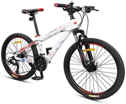 CHHD Mountainbike CHHD Mountainbikes, Jungen Mountainbikes, Mountain Trail Bikes mit Doppelscheibenbremse, Vorderradaufhängung Aluminiumrahmen All Terrain Mountainbike, Weiß, 24 Zoll 27-Gang