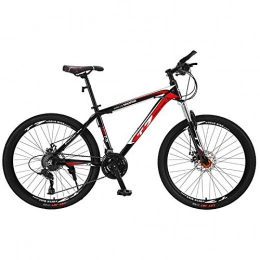 DASLING Mountainbike DASLING 7-Gang-Schaltung Mountainbike Fahrrad 26 Zoll männliche und weibliche Studenten Doppelscheibenbremsen leichte Stoßdämpfung, Schwarz rot