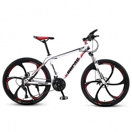 DGAGD Fahrräder DGAGD 24-Zoll-Mountainbike aus Aluminiumlegierung Cross Country Leichtgewicht Jugend-Sechsrad mit Variabler Geschwindigkeit für Männer und Frauen-weiß Rot_27 Geschwindigkeit