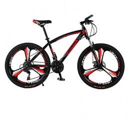 DGAGD Mountainbike DGAGD 24-Zoll-Mountainbike-Fahrrad mit Variabler Geschwindigkeit für Männer und Frauen Doppelscheibenbremse mit DREI Scheiben-Schwarz Rot_27 Geschwindigkeit