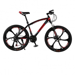 DGAGD Mountainbike DGAGD 24 Zoll Mountainbike Fahrrad Variable Geschwindigkeit männlich und weiblich Erwachsene Doppelscheibenbremse Fahrrad sechs Blatt Rad-Schwarz Rot_30 Geschwindigkeit