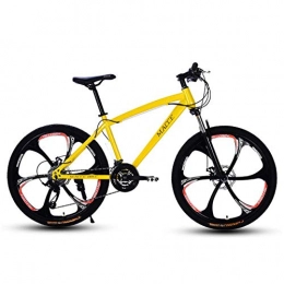 DGAGD Mountainbike DGAGD 26 Zoll Erwachsenen Mountainbike Fahrrad mit Variabler Geschwindigkeit Doppelscheibenbremse Fahrrad Sechsblatt-Gelb_27 Geschwindigkeit