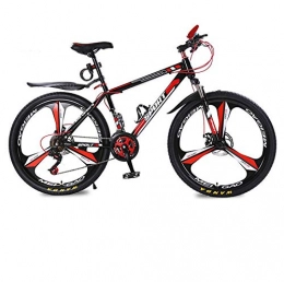 DGAGD Mountainbike DGAGD 26 Zoll Mountainbike Fahrrad Männer und Frauen Erwachsene Variable Geschwindigkeit Doppelscheibenbremse Fahrrad DREI-Blatt-Rad-Schwarz Rot_21 Geschwindigkeit