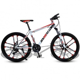 DGAGD Fahrräder DGAGD 26-Zoll-Mountainbike für Erwachsene Männer und Frauen mit Variabler Geschwindigkeit-weiß Rot_30 Geschwindigkeit