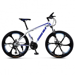 DJP Mountainbike DJP Mountainbike, Möbel 24 26 Inchdouble Scheibenbremse Hard-Tail City Bike, Mountainbike, Mountainbike Mit Verdicktem Kohlenstoffstahlrahmen, 6 Schneidrad Weiß / Blau 24 ', 24 Geschwindigkeit, Weiß B