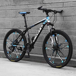 DJP Mountainbike DJP Mountainbike, Möbel Doppelscheibenbremsen Mountainbike, Mountainbikes 26 Zoll Stahl Carbo Mountainbike High Carbon Stahl Vollfederung Falträder Schwarz / Grau-3 Speichen 27-Gang, Schwarz / Blau-10