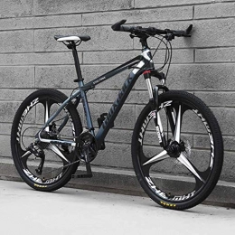 DJP Mountainbike DJP Mountainbike, Möbel Doppelscheibenbremsen Mountainbike, Mountainbikes 26 Zoll Stahl Carbo Mountainbike High Carbon Stahl Vollfederung Falträder Schwarz / Grau-3 Speichen 27-Gang, Schwarz / Grau-3