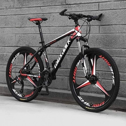 DJP Mountainbike DJP Mountainbike, Möbel Doppelscheibenbremsen Mountainbike, Mountainbikes 26 Zoll Stahl Carbo Mountainbike High Carbon Stahl Vollfederung Falträder Schwarz / Grau-3 Speichen 27-Gang, Schwarz / Rot-3 S