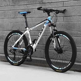 DJP Mountainbike DJP Mountainbike, Möbel Doppelscheibenbremsen Mountainbike, Mountainbikes 26 Zoll Stahl Carbo Mountainbike High Carbon Stahl Vollfederung Falträder Schwarz / Grau-3 Speichen 27-Gang, Weiß / Blau-Speic