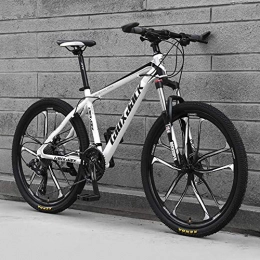 DJP Mountainbike DJP Mountainbike, Möbel Doppelscheibenbremsen Mountainbike, Mountainbikes 26 Zoll Stahl Carbo Mountainbike High Carbon Stahl Vollfederung Falträder Schwarz / Grau-3 Speichen 27-Gang, Weiß / Schwarz-10