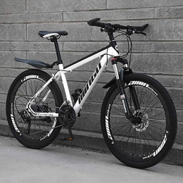 DJP Mountainbike DJP Mountainbike, Möbel Mann Frauen Erwachsene All Terrain Mountainbike, Verstellbarer Sitzlenker, Faltbare Mountainbikes, Doppelscheibenbremse Mountainbike Schwarz / Weiß 26 ', 30 Geschwindigkeit, We