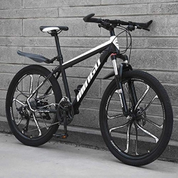 DJP Mountainbike DJP Mountainbike, Möbel Mtb Fahrrad Mit Verstellbarem Sitzlenker, High Carbon Stahl Doppelscheibenbremse Adult Rennräder, Faltbares Mountainbike 24 26 Zoll Schwarz / Weiß 24 ', 27 Geschwindigkeit, Sch