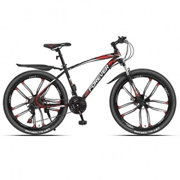 Domrx Mountainbike Domrx 24 / 26 Zoll 21 / 24 / 27 / 30 Geschwindigkeit Zehn Cutter Rad Off Road Variable Geschwindigkeit Doppelscheibenbremse Imitation Carbon Framee-Schwarz rot_24 Zoll (150-160 cm) _24