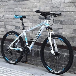 DULPLAY Mountainbike DULPLAY 26 Zoll, 27 Gänge, Mountainbike für Erwachsene, Federgabel leicht, Aluminium, kompletter Rahmen, Scheibenbremse weiß und blau, 26 Zoll, 27 Geschwindigkeit