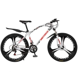 DULPLAY Fahrräder DULPLAY Fahrrad Mit Front-aufhängung Verstellbarer Sitz, Leicht Mountainbike Bike, Starker Rahmen Scheibenbremse MTB White 3 Spoke 26", 21-Gang