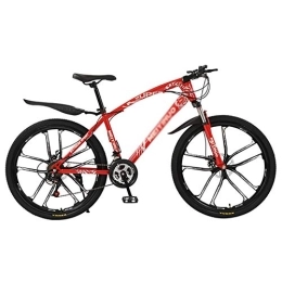 DULPLAY Mountainbike DULPLAY Mountainbike, für Herren und Damen, Arbeitszeit, Mountainbike, Doppelscheibenbremse, Stoßdämpfung, Vorderradaufhängung, Rot, 10 Spoke 26 Zoll, 21 Geschwindigkeit