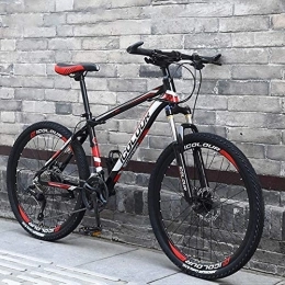 DULPLAY Mountainbike DULPLAY Scheibenbremse, Leicht Aluminium Vollsperrung Rahmen, Suspension Gabel, 26 Zoll 24 Geschwindigkeit MTB Für Erwachsene Schwarz Und Rot 26", 24-Gang