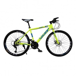 RSJK Mountainbike Erwachsene Mountainbike Cross-Country-Rennwagen Männliche und weibliche Schüler Fahrrad 26 Zoll 21 Schaltsystem Doppelscheibenbremse ein Rad Gelb@Speichenrad_21 Geschwindigkeit 26 Zoll [160-185 cm]