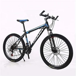 CDPC Mountainbike Erwachsene Mountainbike / Mountainbike 26 Zoll Stahl Carbon Mountain Offroad-Fahrrad High Carbon Steel Full Spring Frame Fahrrad (Color : Blue, Size : 24speed)