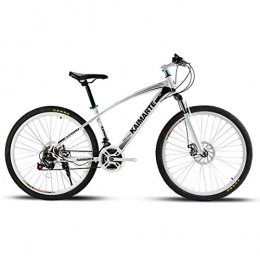 F-JWZS Mountainbike F-JWZS 26 Zoll Unisex-Mountainbike, 21 / 24 / 27 Geschwindigkeit mit Federgabel und Scheibenbremse, für Schüler, Kinder, Erwachsene Pendlerstadt, White, 27Speed