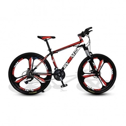 Fahrrad 24 Zoll 26 Zoll Mountainbikes, Herren Dual Scheibenbremse Hardtail Mountainbike, Fahrrad Verstellbarer Sitz, High Carbon Stahlrahmen, 21 Gänge, 3 Speichen (Schwarz und Rot) (Größe : XLarge)