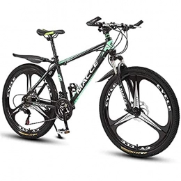 CDPC Mountainbike Fahrräder, Mountainbikes, 24 Zoll / 26 Zoll 21 / 24 / 27-Gang-Fahrräder, männliche und weibliche Schülerfahrräder mit Variabler Geschwindigkeit, integriertes 3-Blatt-Rad (Color : Green, Size : 24