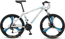 No branded Fahrräder Forever Mountainbike für Erwachsene, Hardtail-Fahrrad mit verstellbarem Sitz, YE880, 24 Gänge, Aluminiumlegierung / Stahlrahmen, 26 Zoll weiß-blau Stahl einteilig Alufelge, 66 cm