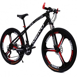 FXMJ Mountainbike FXMJ 26 Zoll 27 Gang Mountainbike für Erwachsene, Leichter Aluminium-Vollfederungsrahmen, Federgabel, Doppelscheibenbremse, Schwarz