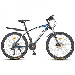 FXMJ Mountainbike FXMJ Mountainbike für Herren, Leichter Aluminium-Vollfederrahmen, Federgabel, 21-Gang-Gänge Doppelscheibenbremsen Mountainbike, Black Blue, 26in