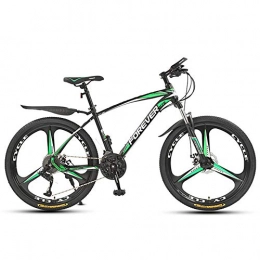 FXMJ Mountainbike FXMJ Outroad Mountainbike, 24 / 26 Zoll Doppelscheibenbremse, 30-Gang Hardtail Mountainbike, Verstellbarer Fahrradsitz, Rahmen aus kohlenstoffhaltigem Stahl, Black Green, 26in