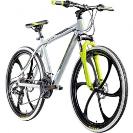 Galano Mountainbike Galano Blast 26 Zoll MTB Hardtail Mountainbike Fahrrad 26" Rad 21 Gang Bike (grau / grün, 46 cm)