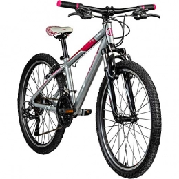 Galano Fahrräder Galano Jugendrad 24 Zoll Mädchen Fahrrad Nova Mountainbike Hardtail 21 Gang 24" (grau / pink)