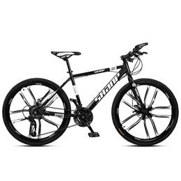 GJZM Fahrräder GJZM Mountainbike 24-Zoll-Mountainbikes, Hardtail-Mountainbike mit Doppelscheibenbremse, Herren-Alpinfahrrad aus kohlenstoffhaltigem Stahl, 21-Gang, schwarz, 10 Speichen