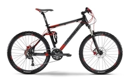 HAIBIKE Fahrräder Haibike Erwachsene MTB Attack FS 26 Zoll 27-G SLX Mix Matt, Schwarz / Rot, 52