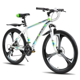 HH HILAND Mountainbike Hiland 26 Zoll Mountainbike MTB mit Aluminiumrahmen Scheibenbremse Federgabel 3 Speichenräder für Jugendliche Fahrrad Herren Damen Jungen Mädchen Weiß