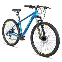 ROCKSHARK Fahrräder Hiland 29 Zoll Mountainbike Hardtail Mountain Bike MTB 431mm Aluminiumrahmen Hydraulische Scheibenbremse 16 Gang mit Lock-Out Federgabel blau