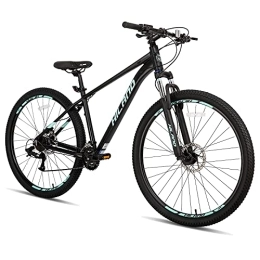 ROCKSHARK Mountainbike Hiland 29 Zoll Mountainbike Hardtail Mountain Bike MTB 482mm Aluminiumrahmen Hydraulische Scheibenbremse 16 Gang mit Lock-Out Federgabel Schwarz