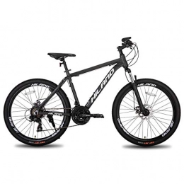 Hiland Mountainbike Hiland Mountainbike aus Aluminium, 26 Zoll, 24 Gänge, mit Shimano-Scheibenbremse, Rahmengröße 16, 5 grau