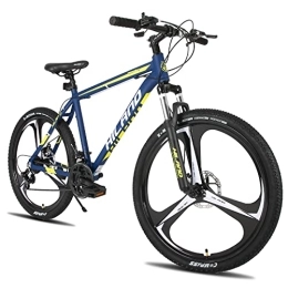 HH HILAND Mountainbike HILAND Mountainbike MTB 26 Zoll mit Shimano 21 Gang Aluminiumrahmen Scheibenbremse Federgabel Jugendliche Fahrrad Mädchen Jungs blau 3 Herren Mountain Bike Speichenräder