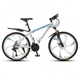 HJRBM Mountainbike HJRBM 26 Zoll Mountainbikes， High-Carbon Steel Hardtail Mountainbike， Erwachsene MTB mit mechanischen Scheibenbremsen， 6 Speichen Laufrad， 21-Gang Fengong (Farbe : Weiß Blau)