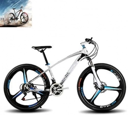 CZYNB Mountainbike Hochwertig 26-Zoll-Mountainbikes, Herrenscheibenbremse Hardtail Mountainbike, Fahrrad Adjustable Seat, High-Carbon Stahlrahmen, 21 Geschwindigkeit, weiß (Color : White)